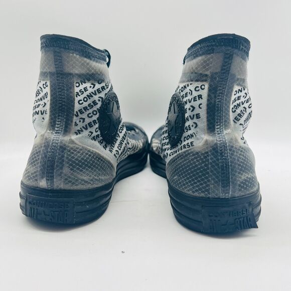 Converse High Tops Mens 8 Black Gray Translucent Sneakers Chucks AS Logo Shoes - Picture 8 of 11
